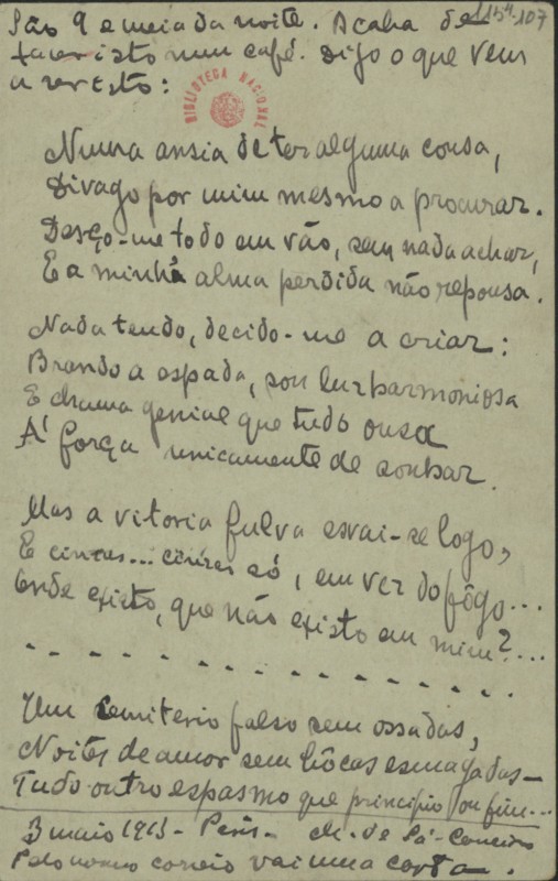 Carta a Fernando Pessoa