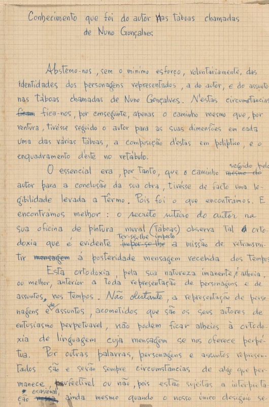 “Conhecimento que foi do autor nas tábuas chamadas de Nuno Gonçalves”