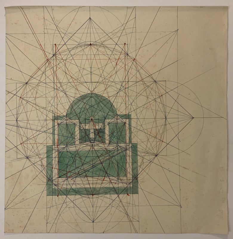 Sem título (Estudo geométrico para retábulo de dez pinturas)