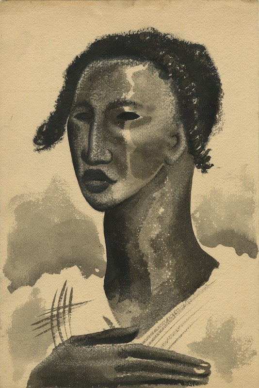 Busto de figura negra