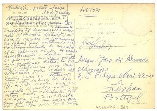 Postal ilustrado de Sarah Affonso a José Afonso de Almada Negreiros