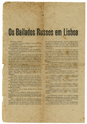 Os Bailados Russos em Lisboa Os Bailados Russos em Lisboa
