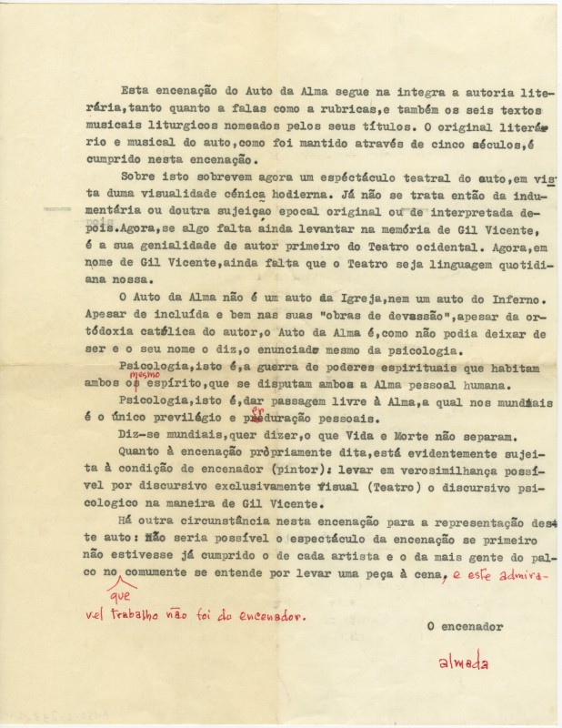 Texto sobre a encenação do Texto sobre a encenação do