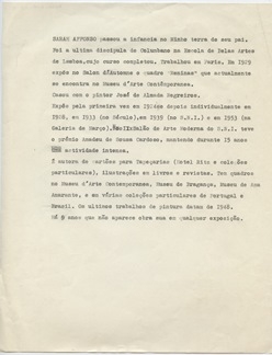 Nota biográfica de Sarah Affonso Nota biográfica de Sarah Affonso