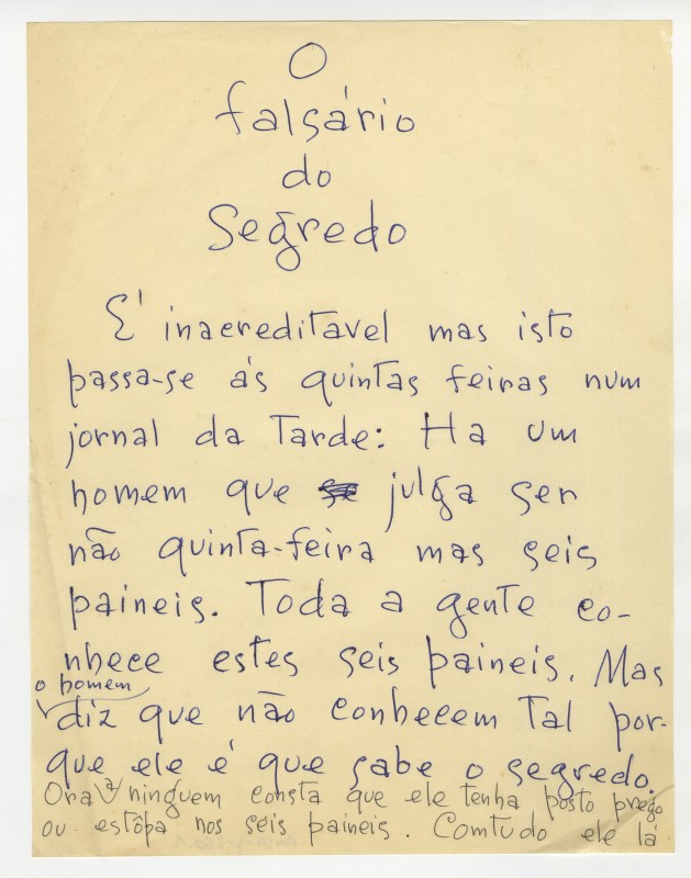 O Falsário do Segredo O Falsário do Segredo