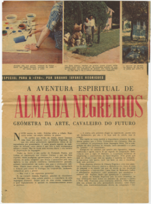 A aventura espiritual de Almada Negreiros, geómetra da arte, cavaleiro do futuro