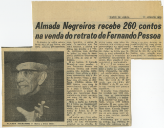 Almada Negreiros recebe 260 contos na venda do retrato de Fernando Pessoa