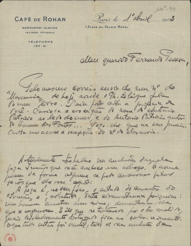 Carta a Fernando Pessoa