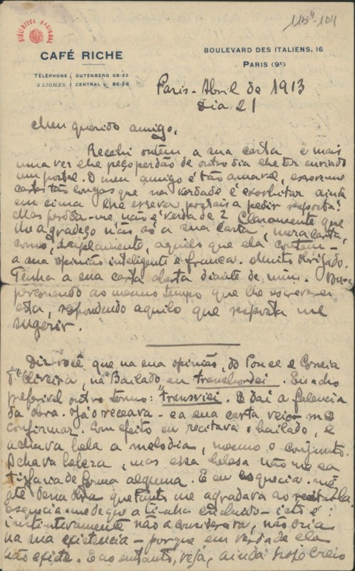 Carta a Fernando Pessoa