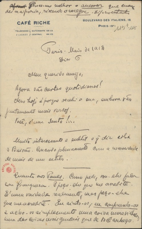 Carta a Fernando Pessoa