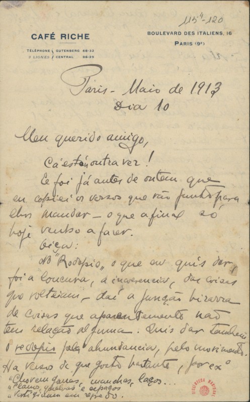 Carta a Fernando Pessoa