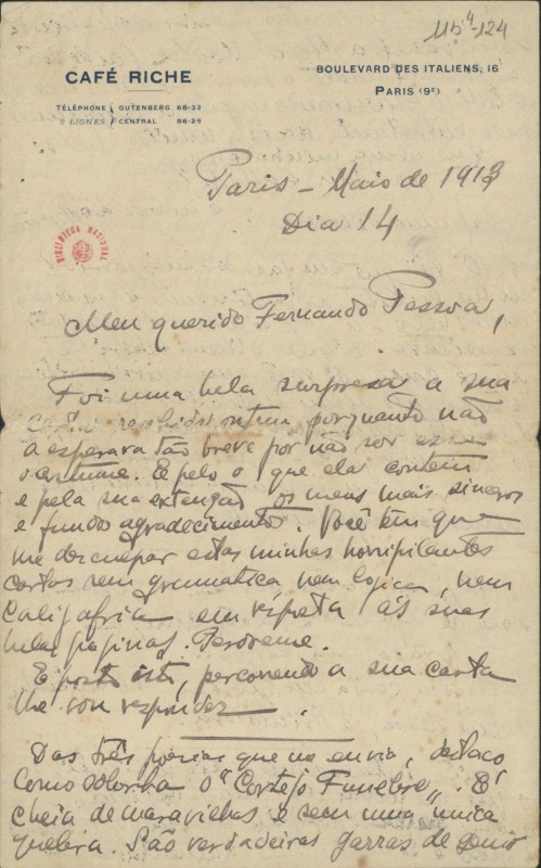 Carta a Fernando Pessoa