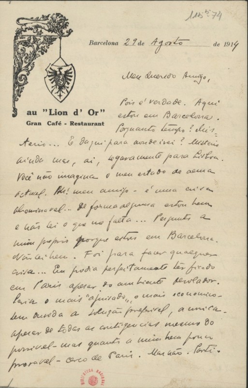 Carta a Fernando Pessoa