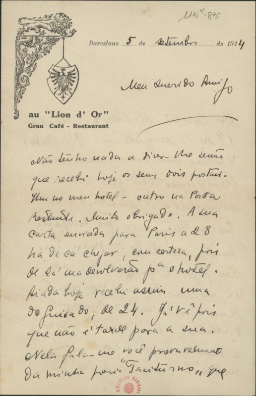 Carta a Fernando Pessoa