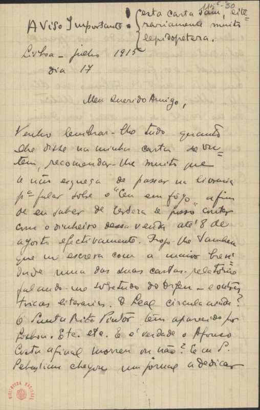 Carta a Fernando Pessoa