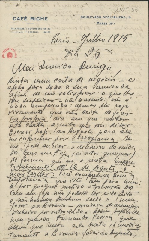 Carta a Fernando Pessoa