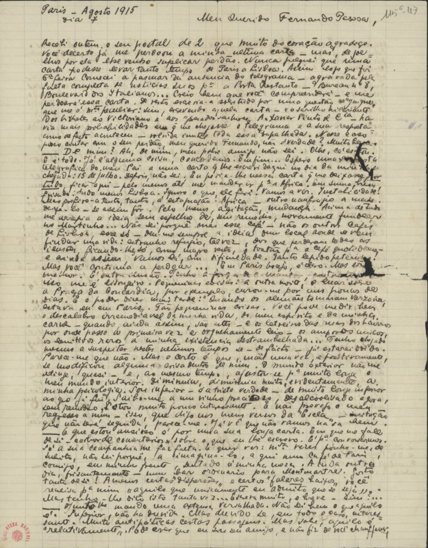 Carta a Fernando Pessoa