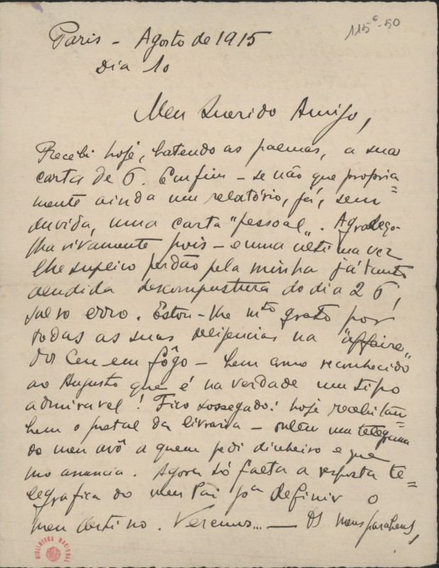 Carta a Fernando Pessoa