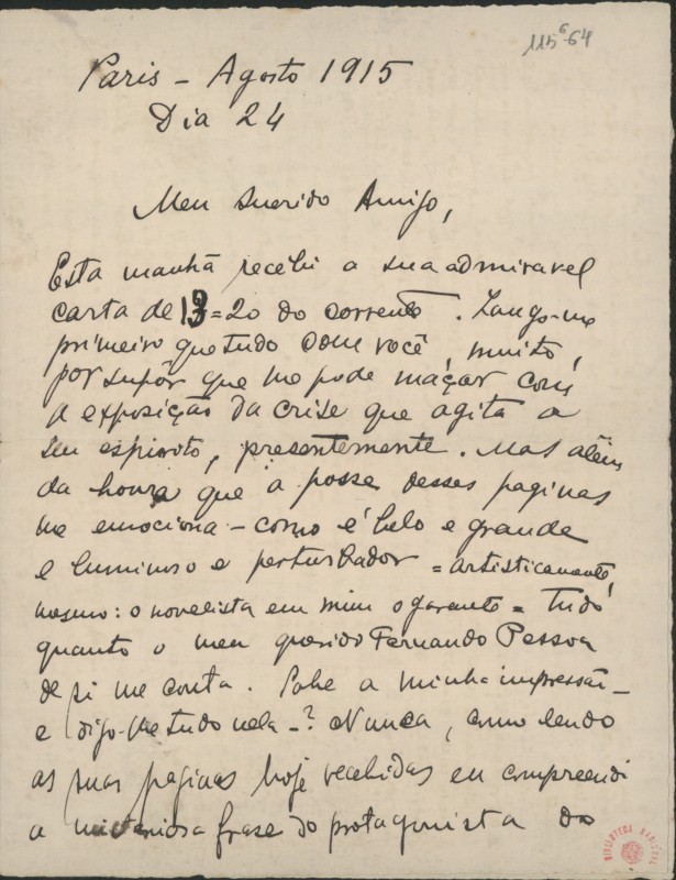 Carta a Fernando Pessoa