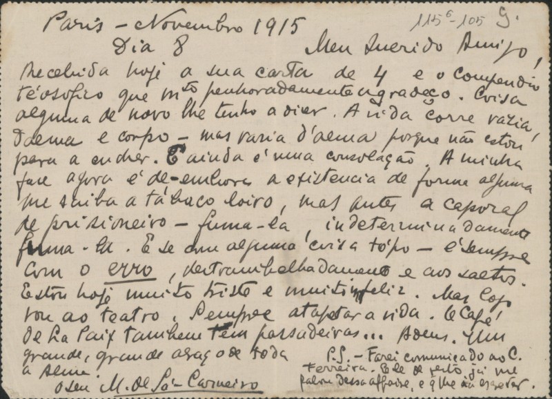 Carta a Fernando Pessoa