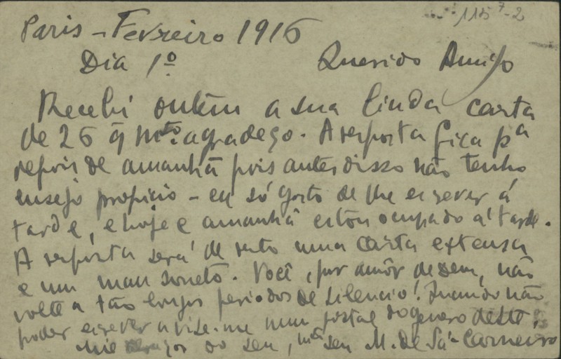 Bilhete-postal a Fernando Pessoa