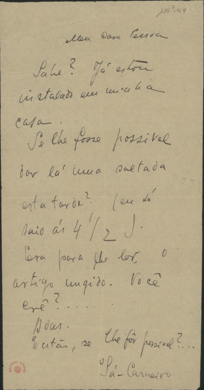 Carta a Fernando Pessoa