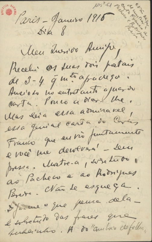 Carta a Fernando Pessoa