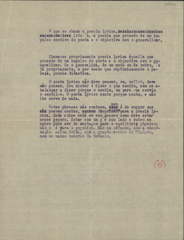 [Sobre poesia lírica]