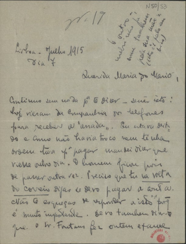 Carta a Maria Cardoso de Sá-Carneiro