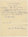 Rascunho de carta de José de Almada Negreiros ao Engenheiro Vaz Pinto