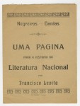 Negreiros-Dantas: Uma Página para a história da Literatura Nacional