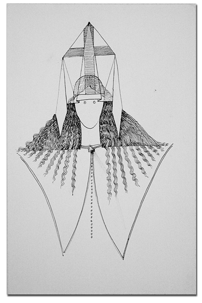 Negreiros, Almada, 1893-1970 Estudo para figurino da personagem Igreja em Auto da Alma. [1965]